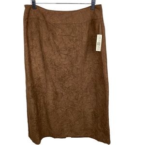 Norton McNaughton NWT Petites Brown Faux Suede Like Skirt Size 12P Soft!